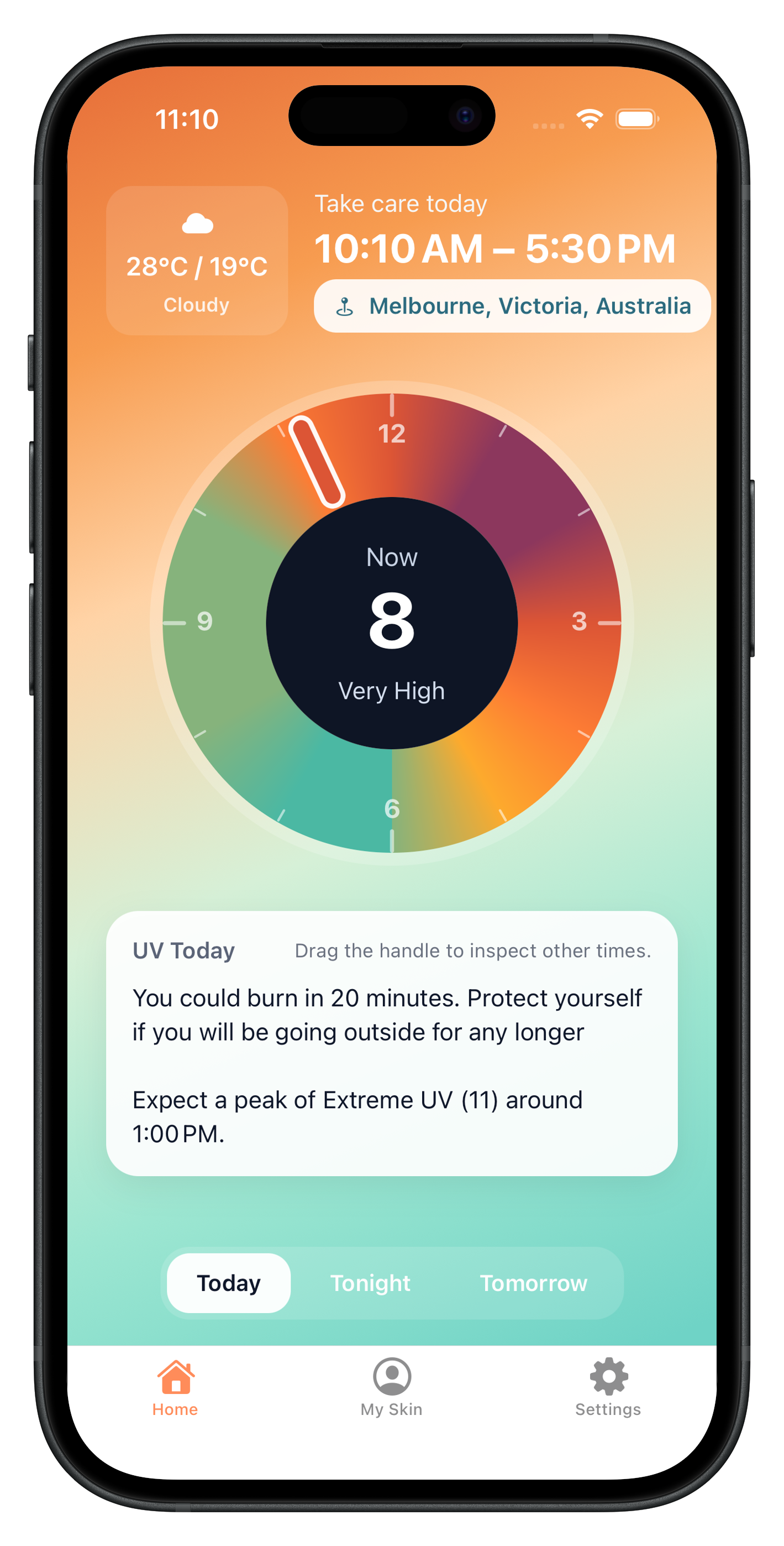 UVLens home screen